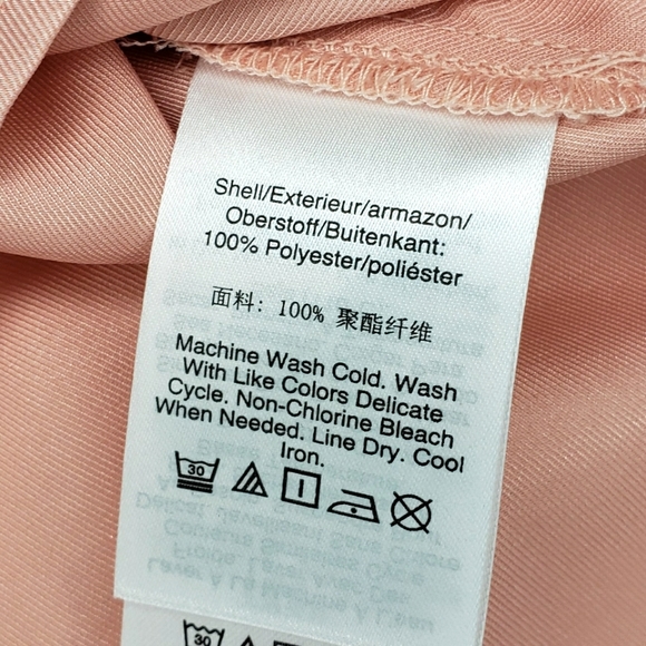 DKNY Peach Satin-Like Ruched Sleeve Top - Picture 13 of 14